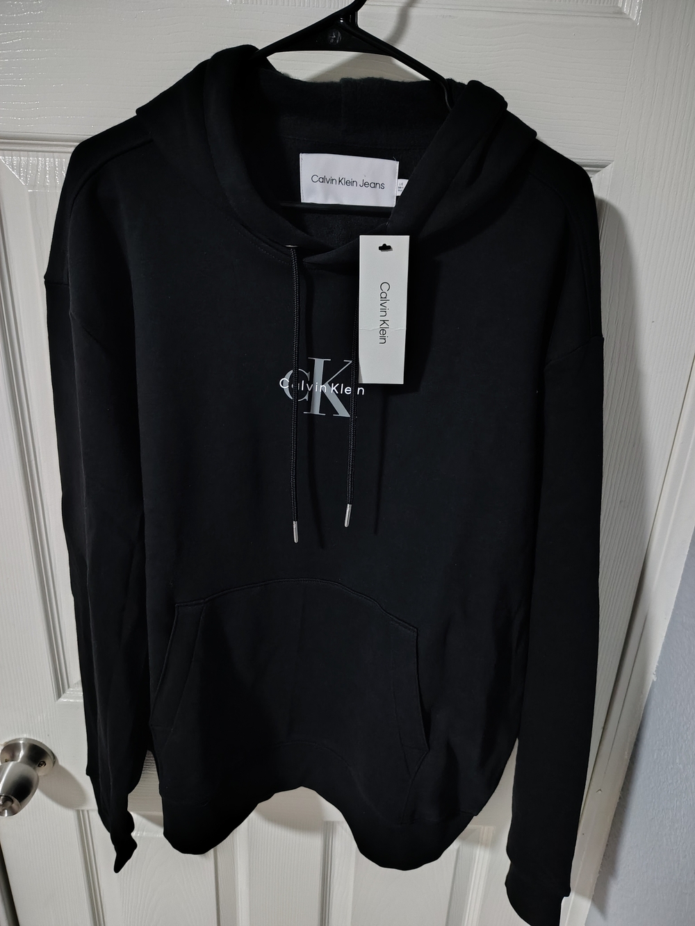 Calvin Klein Black Crewneck Hoodie with Center CK Logo